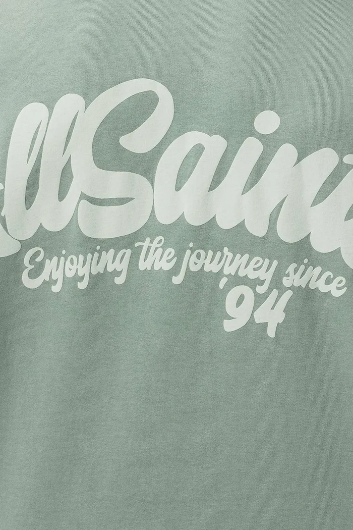 Βαμβακερό μπλουζάκι AllSaints ODYSSEY M008PE πράσινο