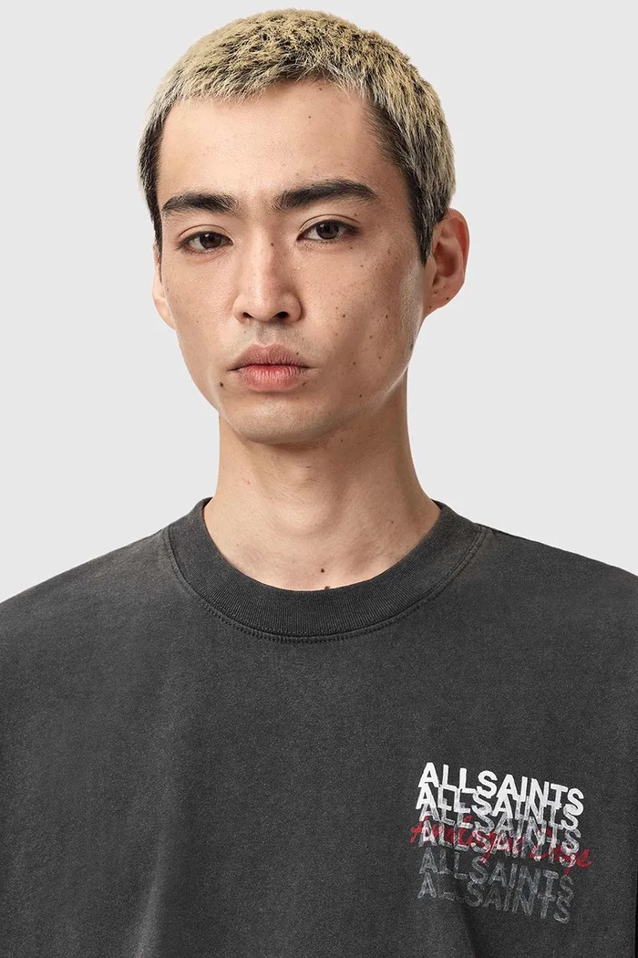 Бавовняна футболка AllSaints GRAPHENE чорний M013PE