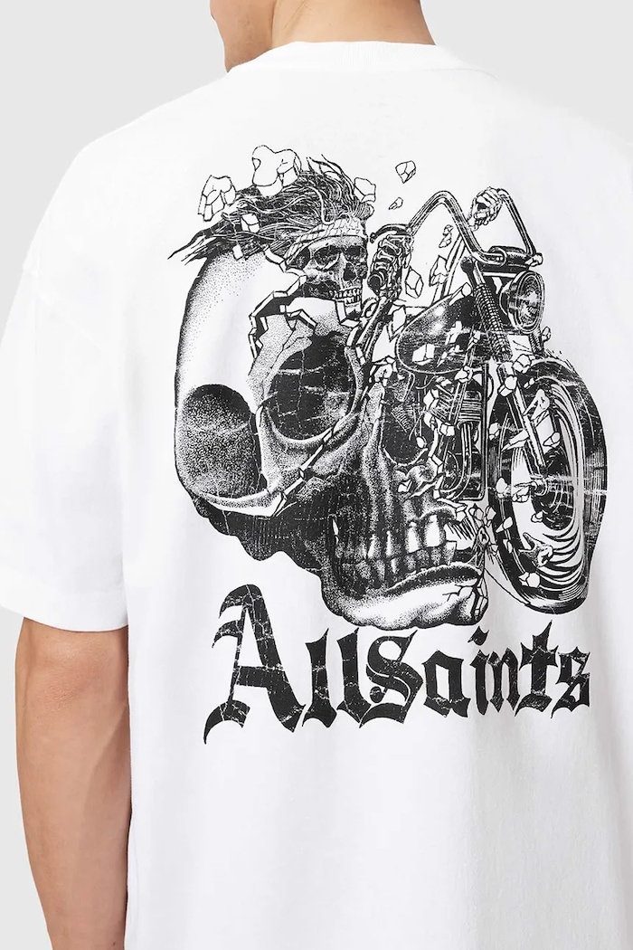 Bavlnené tričko AllSaints PANHEAD M021PE biela