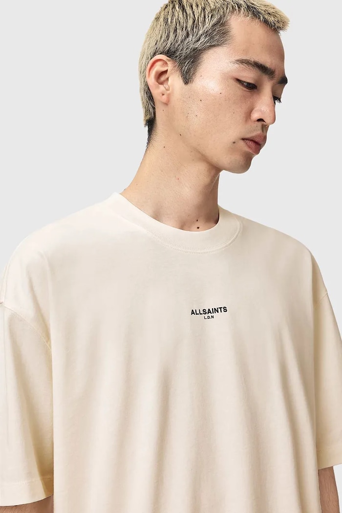 Bavlněné tričko AllSaints MIKRO bílá M028JE
