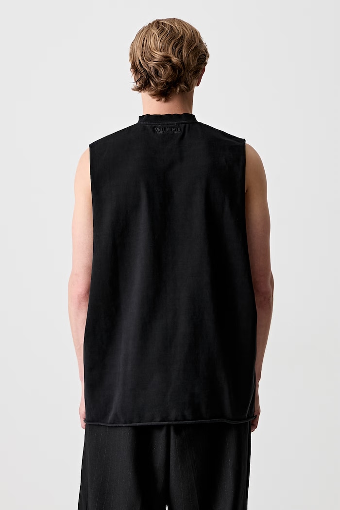 Îmbrăcăminte Vetements Leather Cross top din bumbac pentru bărbați ME76TR154BX negru