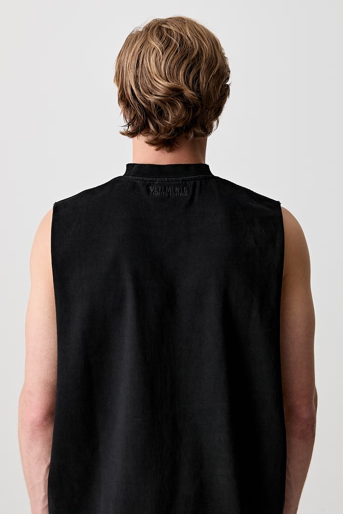 Vetements Leather Cross top din bumbac pentru bărbați ME76TR154BX negru
