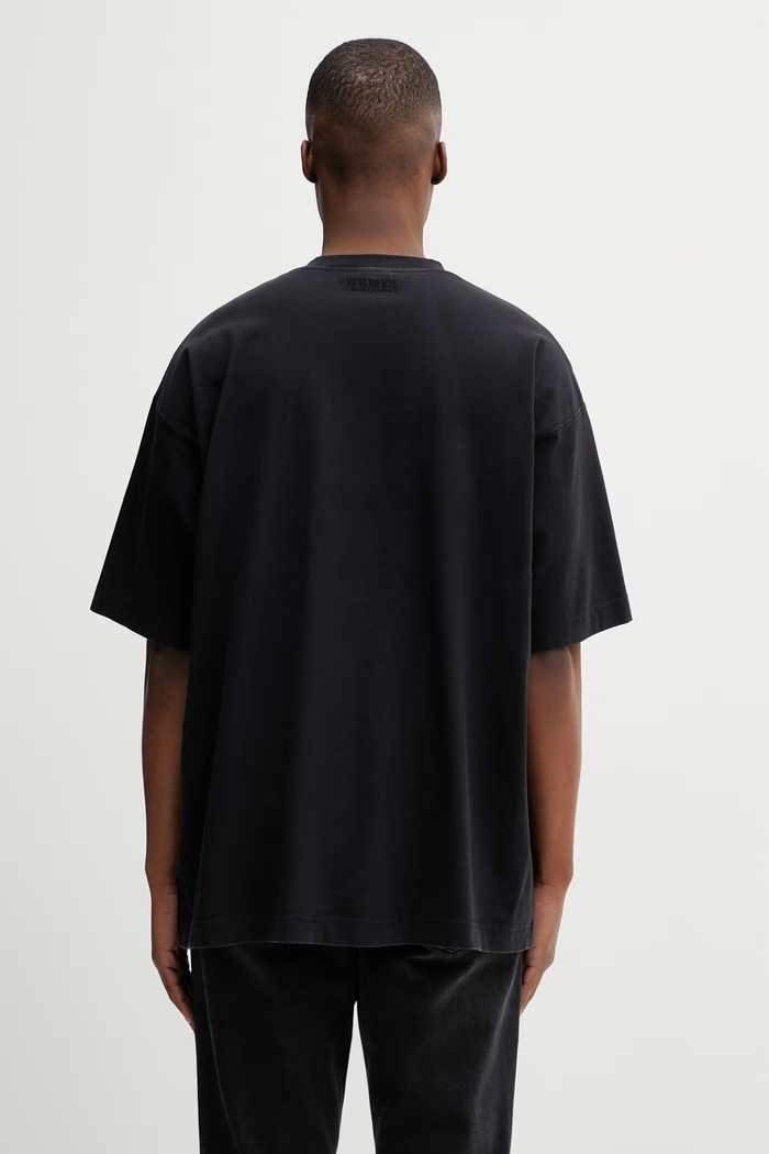 Odzież VETEMENTS t-shirt bawełniany Global MF ME76TR225B czarny