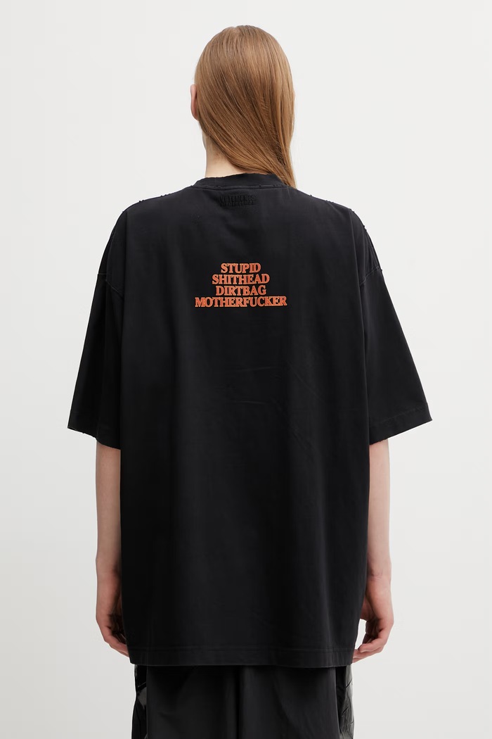Одяг Бавовняна футболка VETEMENTS MF ME76TR221B чорний