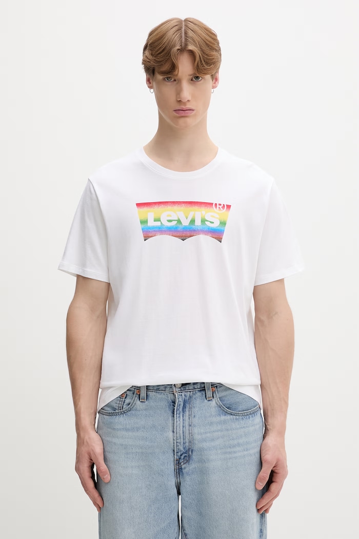 Levi's t-shirt férfi pamut COMMUNITY TEE x PRIDE fehér 24671.0042