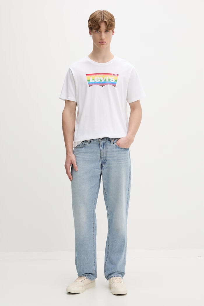 Levi's t-shirt férfi pamut COMMUNITY TEE x PRIDE 24671.0042 fehér SS26