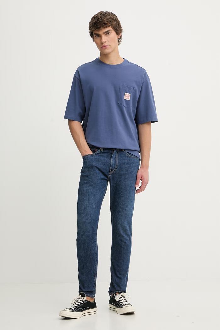 Levi's tricou din bumbac SS TEE x WORKWEAR A5850.0026 albastru SS26