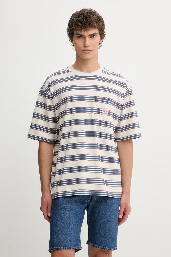 Bavlnené tričko Levi's SS TEE x WORKWEAR relaxed béžová A5850.0027