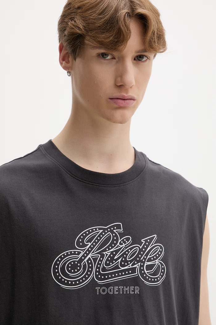 Levi's top pánsky bavlnený CROPPED MUSCLE TANK RIDE TOGETHER x PRIDE sivá A7940.0001