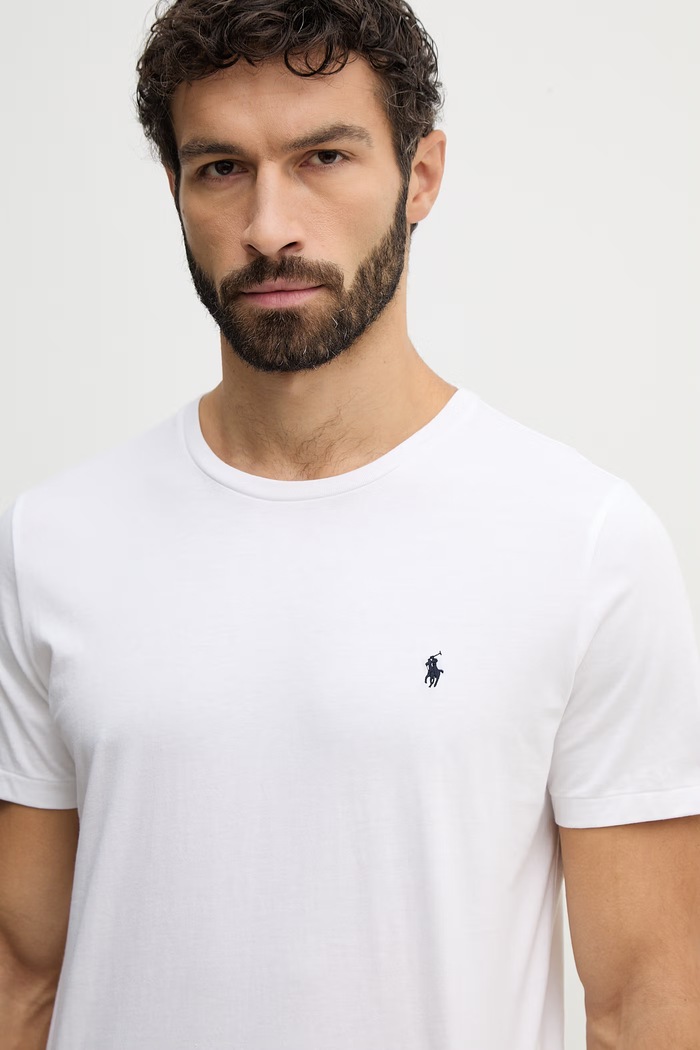 Bavlnené tričko Polo Ralph Lauren biela 714844756