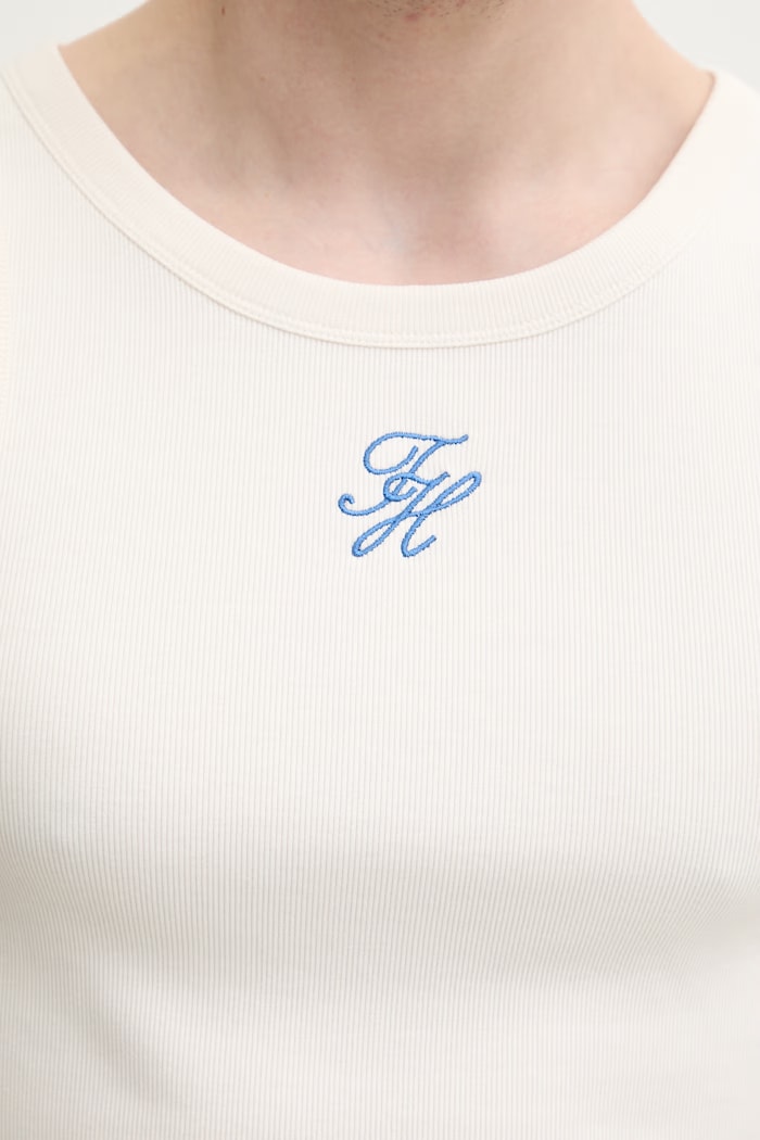 Tommy Hilfiger top męski bawełniany z elastanem SUMMER UM0UM03841 beżowy
