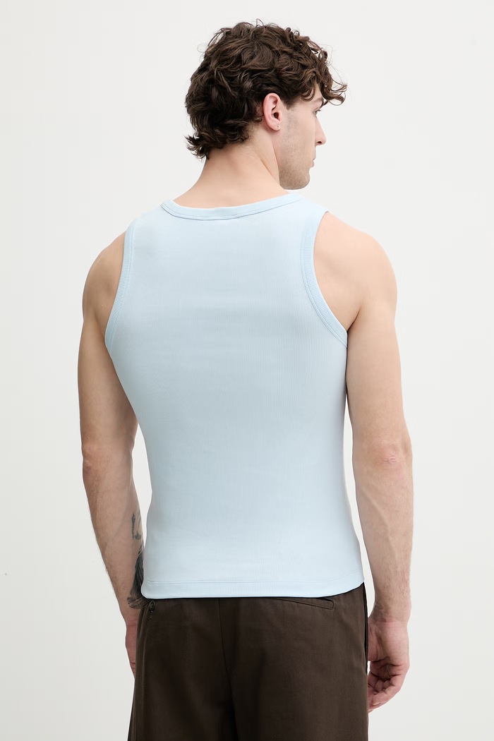 Odzież Tommy Hilfiger top męski bawełniany z elastanem SUMMER UM0UM03841 niebieski