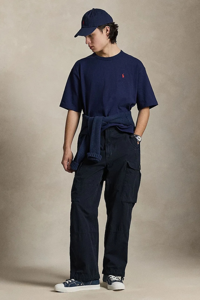 Îmbrăcăminte Polo Ralph Lauren tricou oversized pentru bărbați din bumbac 710A12979 bleumarin