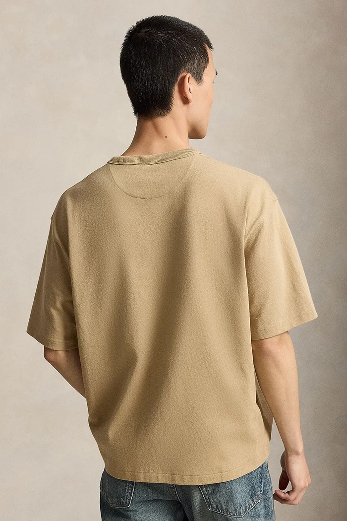Polo Ralph Lauren Oversize tričko pánské bavlněné 710A12979 béžová SS26