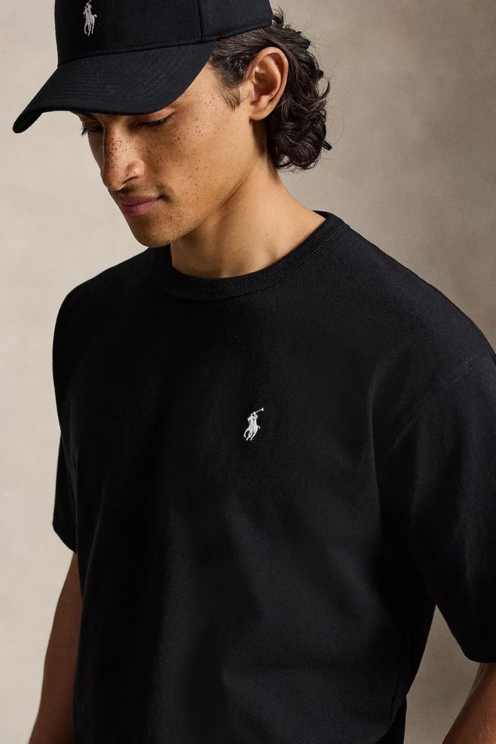 Polo Ralph Lauren T-shirt oversize męski bawełniany czarny 710A12979