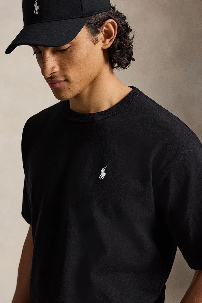Polo Ralph Lauren T-shirt oversize męski bawełniany czarny 710A12979