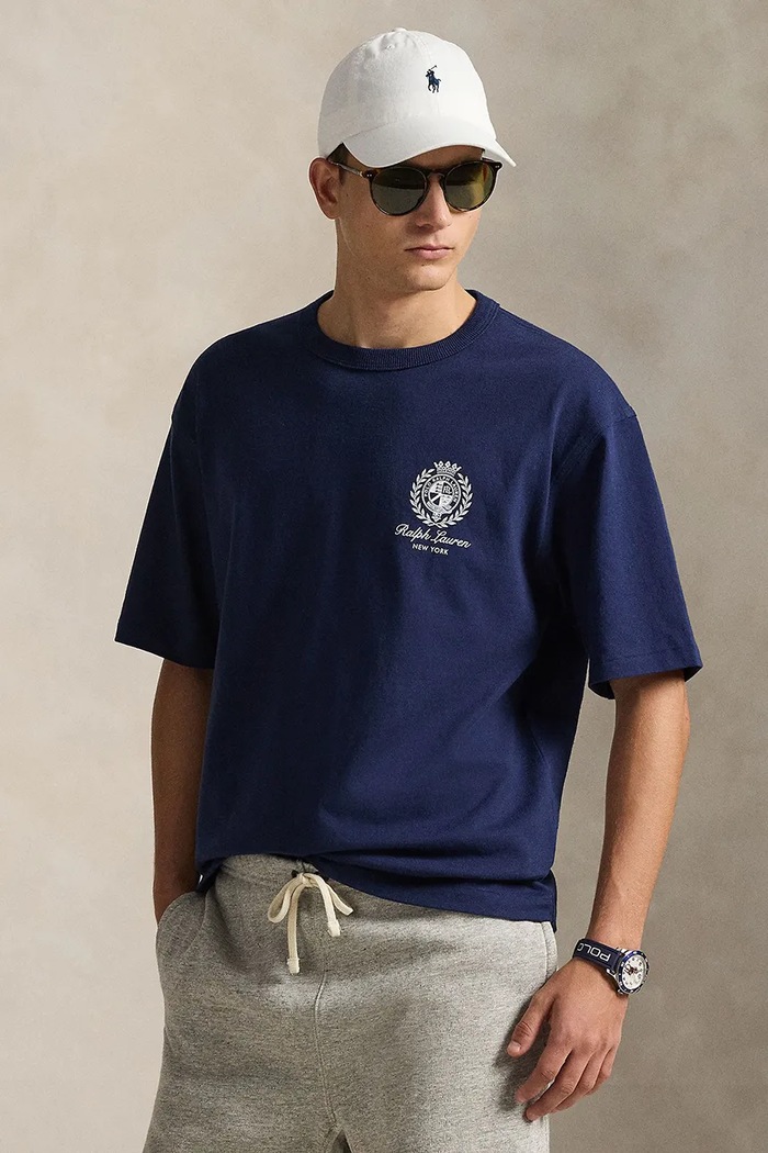 Polo Ralph Lauren t-shirt in cotone rilassato blu navy 710A13265