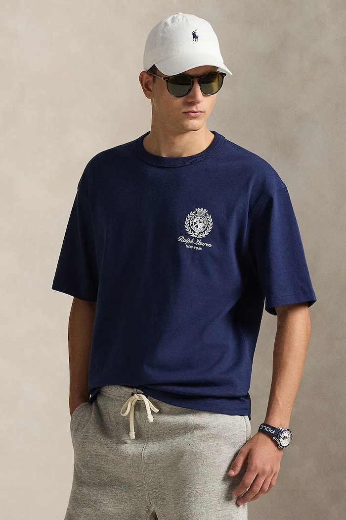 Polo Ralph Lauren t-shirt in cotone rilassato blu navy 710A13265