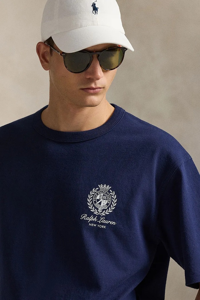 Polo Ralph Lauren t-shirt in cotone blu navy 710A13265