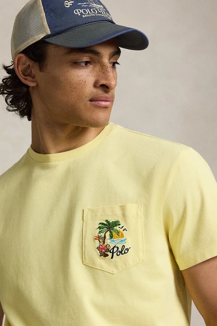 Polo Ralph Lauren тениска мъжка памучна жълт 710B14586