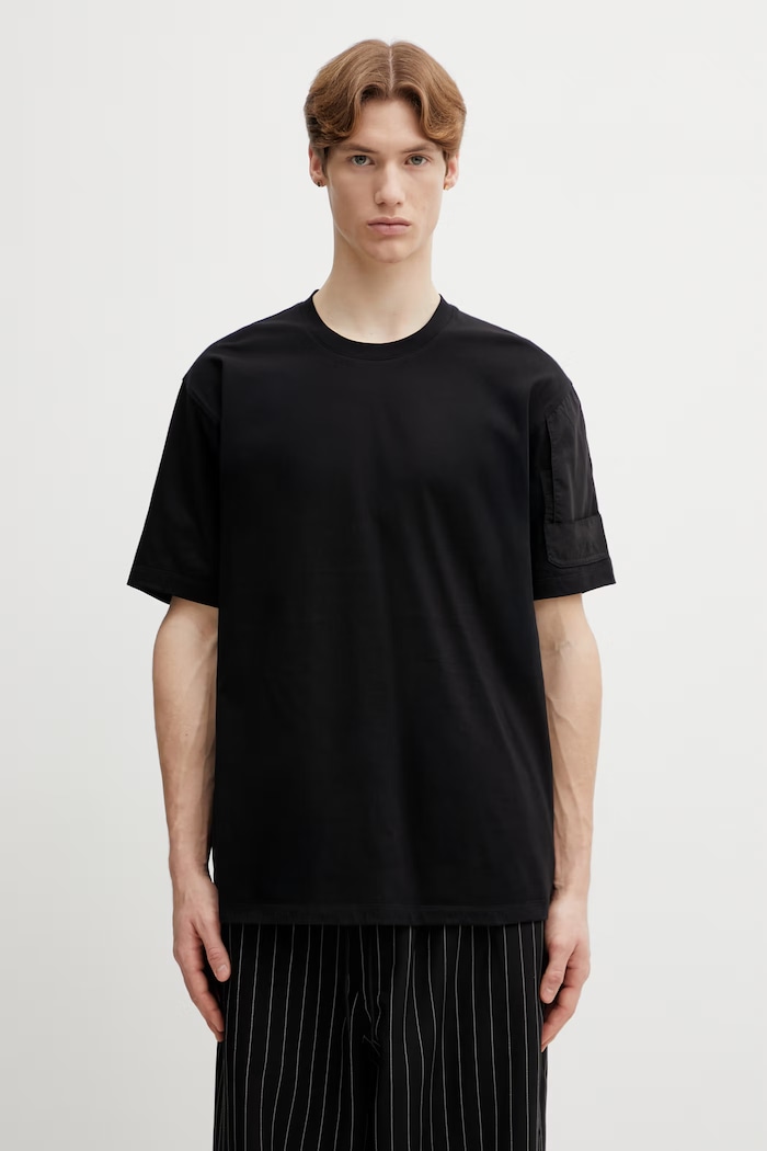 Βαμβακερό μπλουζάκι Y-3 UT SS TEE κανονικό μαύρο KC6765