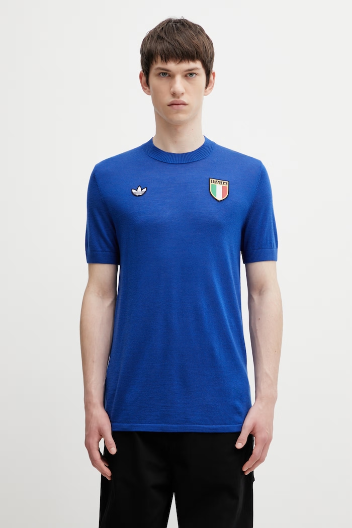 adidas Performance FIGC 70S JSY пуловер с къси ръкави с добавена вълна мъжки син JN3706