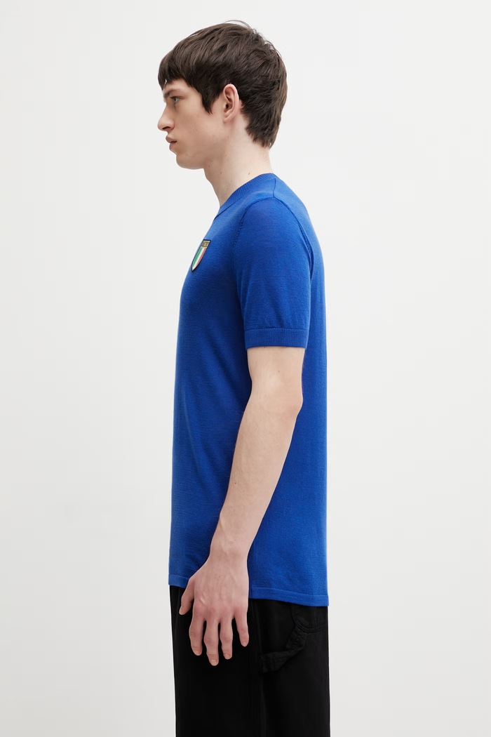 adidas Performance FIGC 70S JSY пуловер с къси ръкави с добавена вълна мъжки JN3706 син SS26