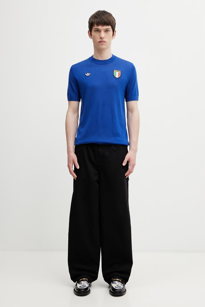 adidas Performance FIGC 70S JSY пуловер с къси ръкави с добавена вълна мъжки JN3706 син