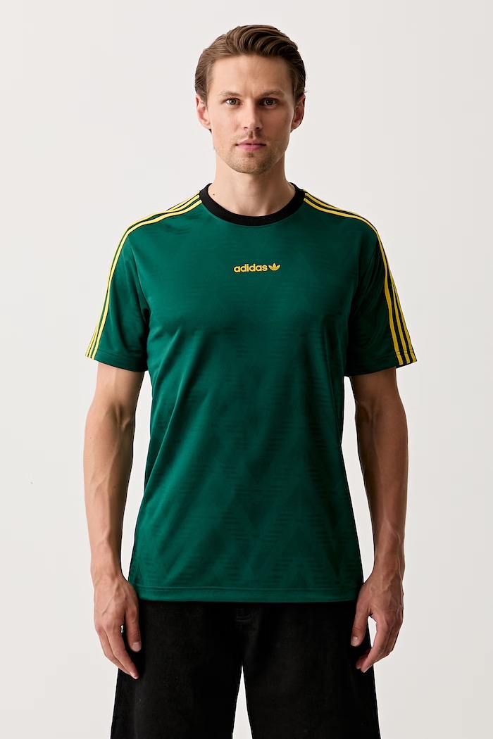adidas Originals T-shirt męski JACQUARD JSY aplikacja zielony KE3337