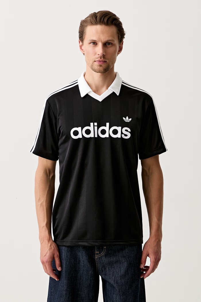 adidas Originals πόλο ανδρικό JSY στάμπα μαύρο KE3584