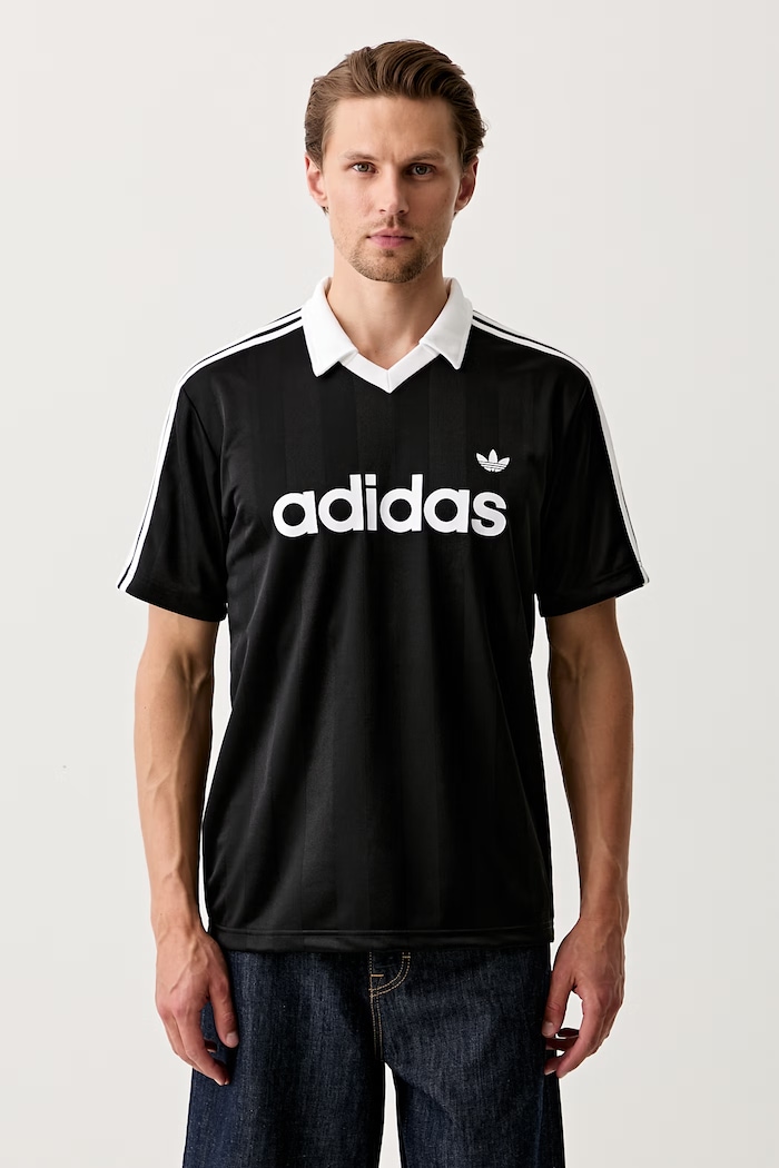 adidas Originals πόλο ανδρικό JSY στάμπα μαύρο KE3584