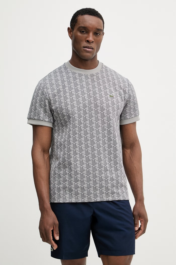 Lacoste t-shirt Ανδρικό κανονικό γκρί TH1197