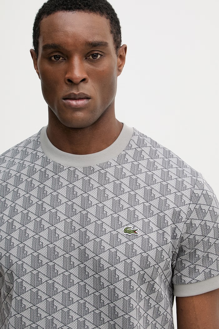Ρούχα Lacoste t-shirt Ανδρικό TH1197 γκρί