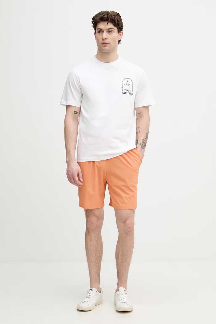 Lacoste kratka majica moška bombažna TH1433 bela SS26
