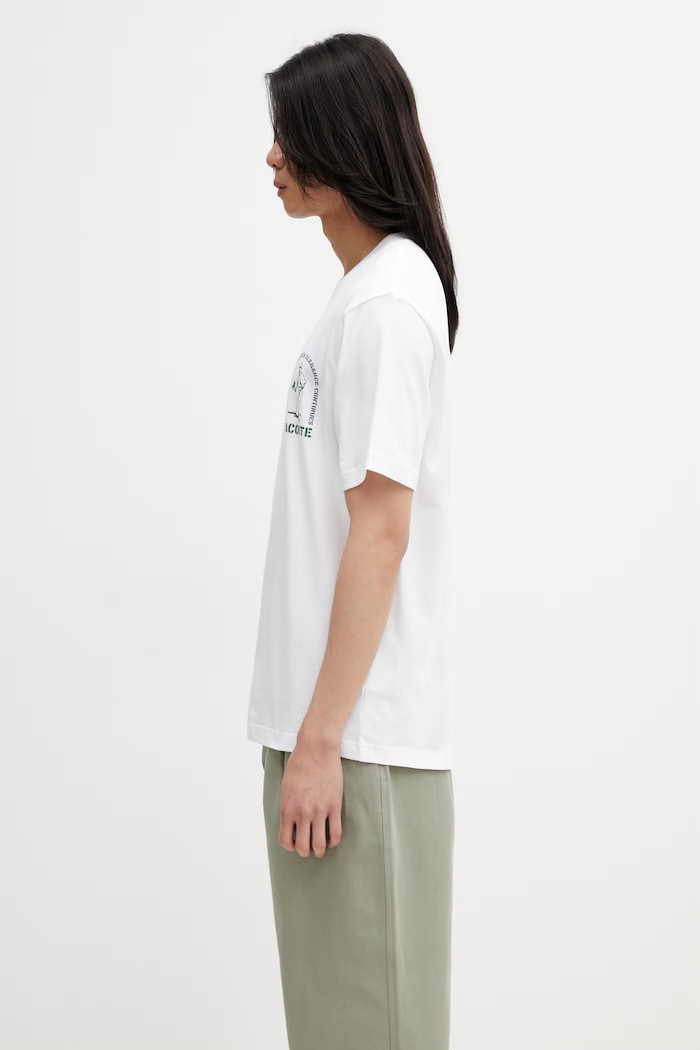 Lacoste T-shirt βαμβακερό Ανδρικό TH1433 λευκό SS26