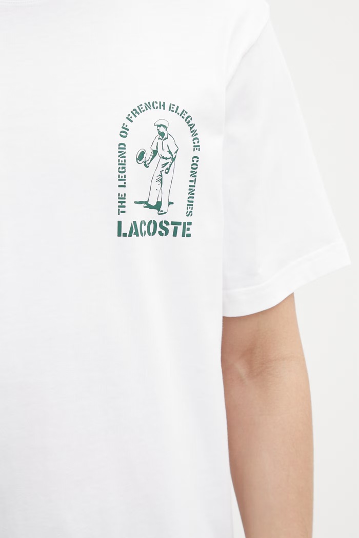 Lacoste T-shirt βαμβακερό Ανδρικό λευκό TH1433