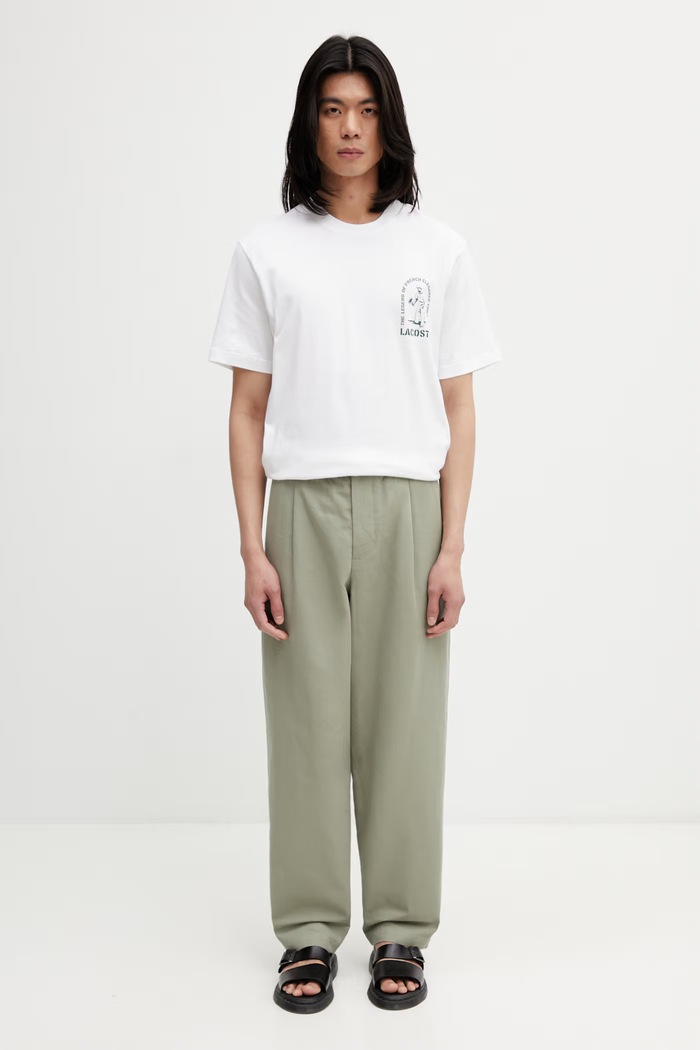 Lacoste T-shirt βαμβακερό Ανδρικό TH1433 λευκό
