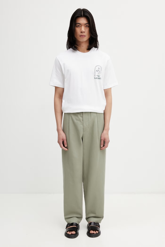Lacoste T-shirt βαμβακερό Ανδρικό TH1433 λευκό