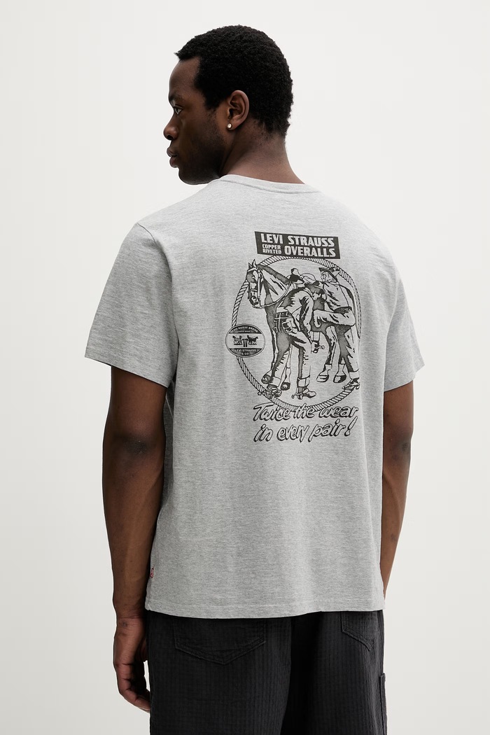 Levi's t-shirt Ανδρικό βαμβακερό SS RELAXED FIT γκρί 16143.2371