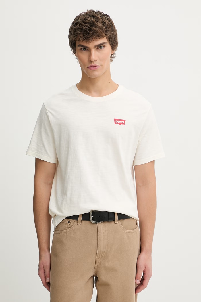 Oblečenie Bavlnené tričko Levi's SS RELAXED FIT 16143.2451 béžová
