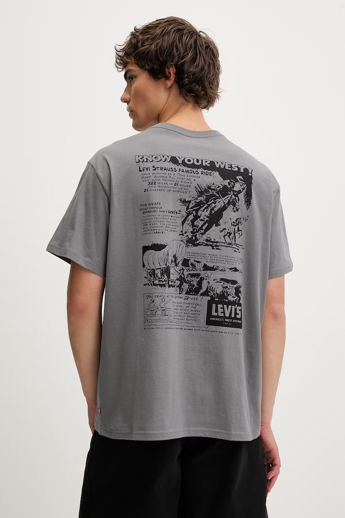 Levi's tricou din bumbac SS RELAXED FIT print gri 16143.2496