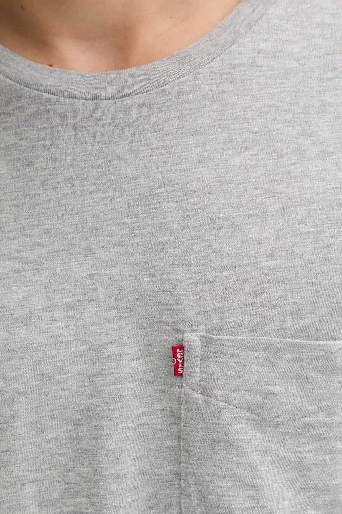 Bavlnené tričko Levi's SS CLASSIC POCKET 19342.0171 sivá