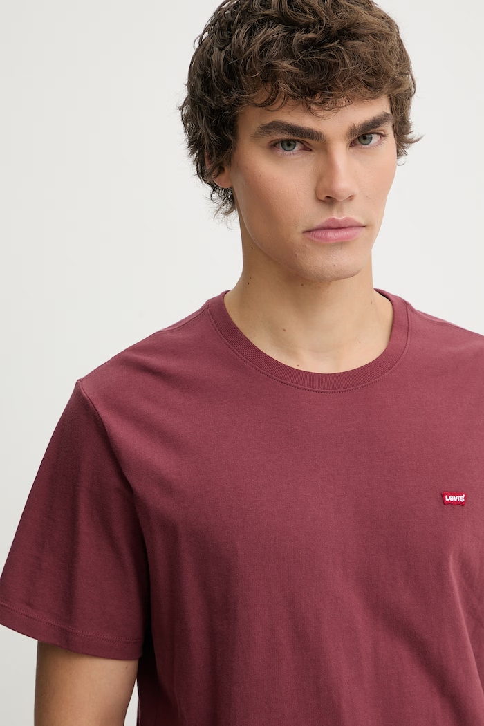 Levi's tricou din bumbac SS ORIGINAL HM burgundia 56605.0308