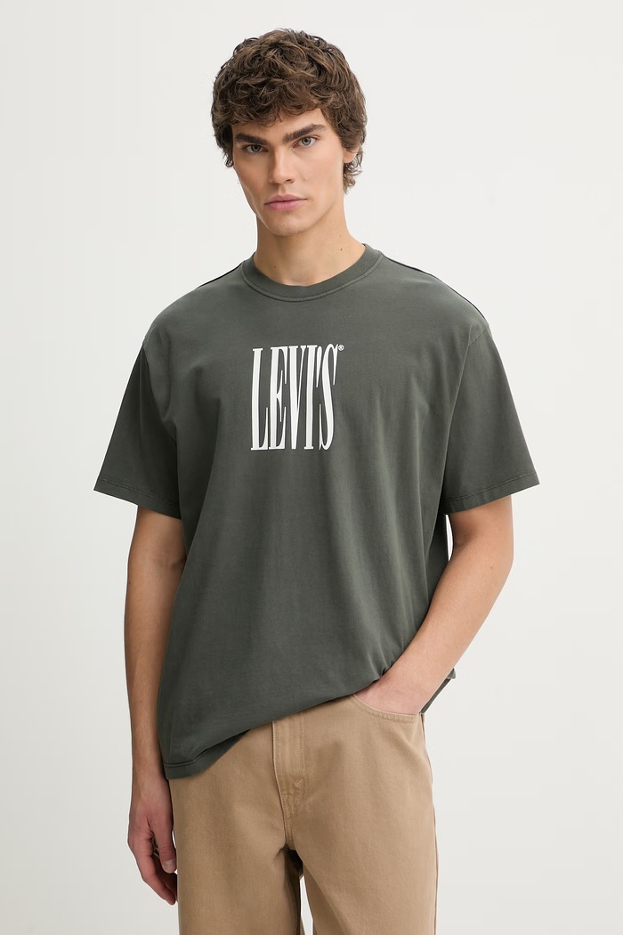 Levi's t-shirt bawełniany VINTAGE FIT GRAPHIC nadruk zielony 87373.0395
