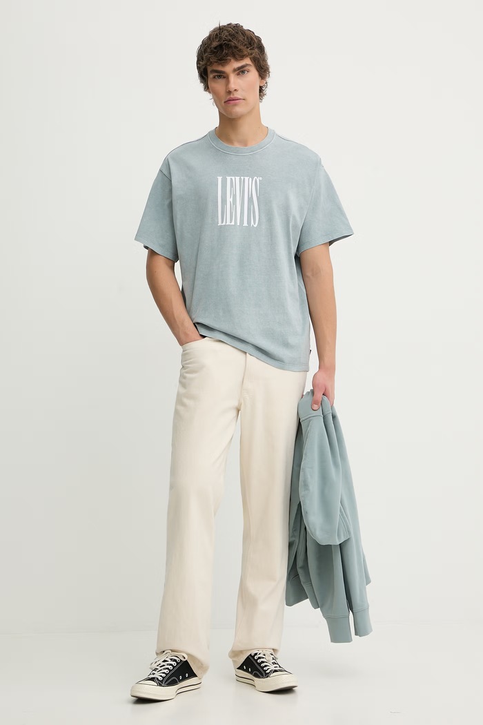 Levi's t-shirt bawełniany VINTAGE FIT GRAPHIC 87373.0406 niebieski SS26