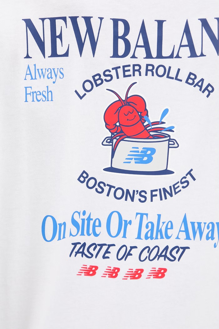 New Balance t-shirt męski bawełniany Lobster MT61Y1F6WT biały