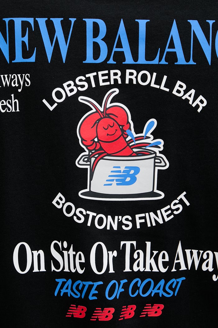 New Balance T-shirt ανδρικό βαμβακερό Lobster MT61Y1F6BK μαύρο