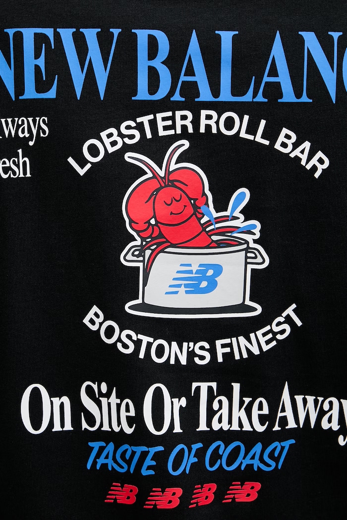New Balance T-shirt ανδρικό βαμβακερό Lobster MT61Y1F6BK μαύρο
