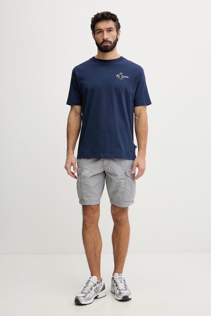 New Balance kratka majica moška bombažna Fountain MT61J9ICNNY mornarsko modra SS26