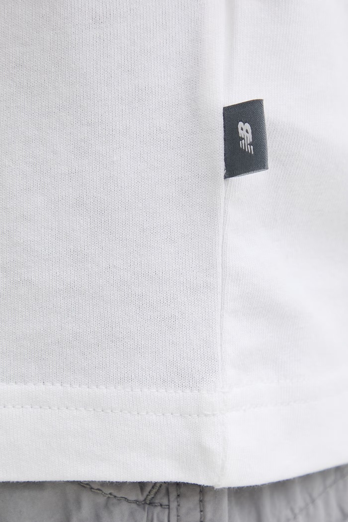 New Balance T-shirt ανδρικό βαμβακερό Fish and Chips MT61I5BMWT λευκό